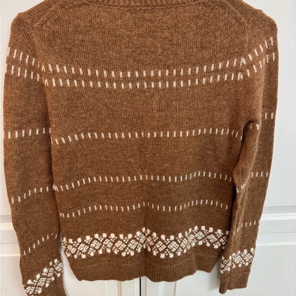 J. Crew Tan Knit Sweater with cream details. Size S - Picture 5 of 8